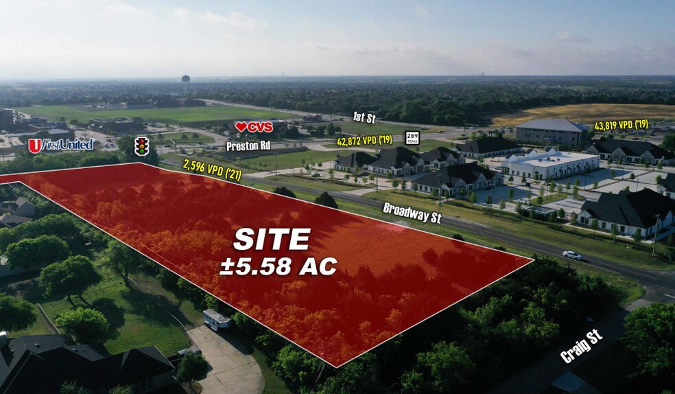 NWQ Preston Rd & Broadway St, Prosper, TX 75078 Land for Sale