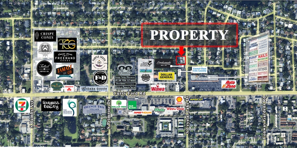 1318-1320 S Crystal Lake Dr, Orlando, FL for lease - Aerial - Image 3 of 4