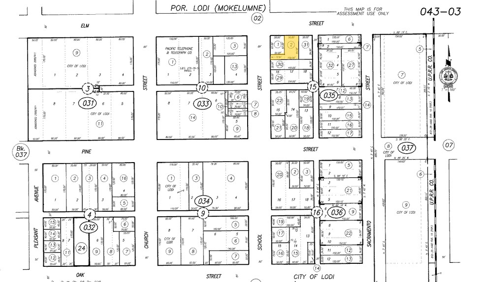 24 W Elm St, Lodi, CA for lease - Plat Map - Image 2 of 5