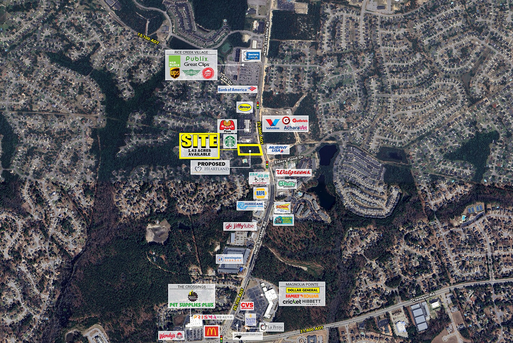 Hard Scrabble Rd & Elders Pond dr, Columbia, SC for lease Aerial- Image 1 of 5