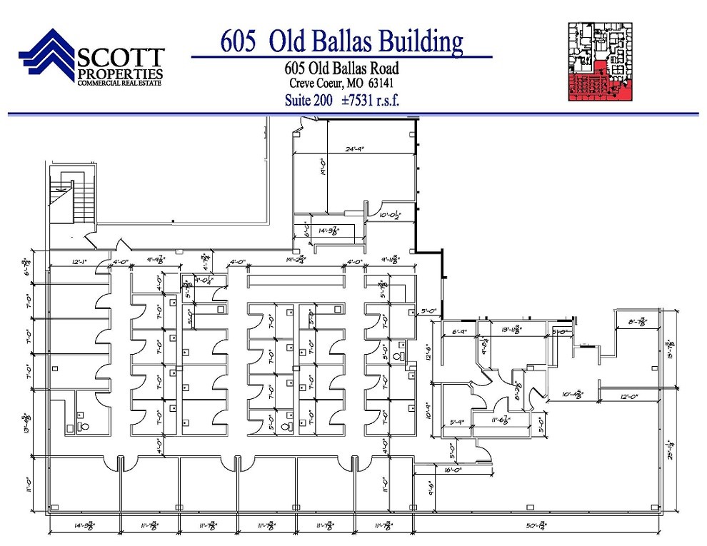 605 Old Ballas Rd, Creve Coeur, MO for lease Floor Plan- Image 1 of 8