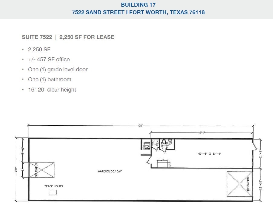 2501-2519 Gravel Dr, Fort Worth, TX for lease Floor Plan- Image 1 of 1
