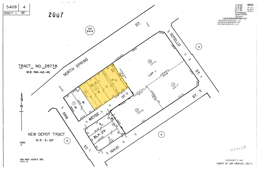 1418-1424 N Spring St, Los Angeles, CA for sale - Plat Map - Image 1 of 1