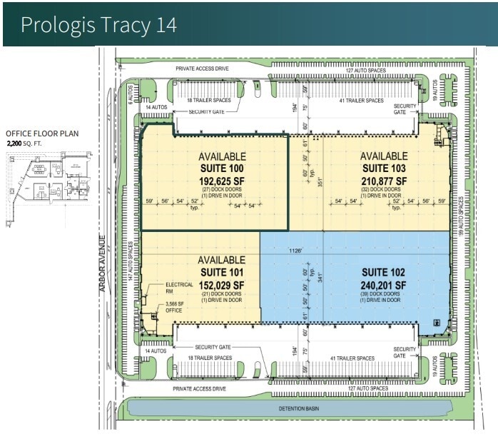 1150 E Arbor Rd, Tracy, CA for lease Floor Plan- Image 1 of 1