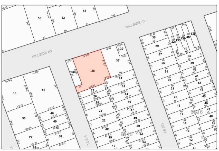 179-30-36 Hillside Ave, Jamaica, NY for lease - Plat Map - Image 3 of 3