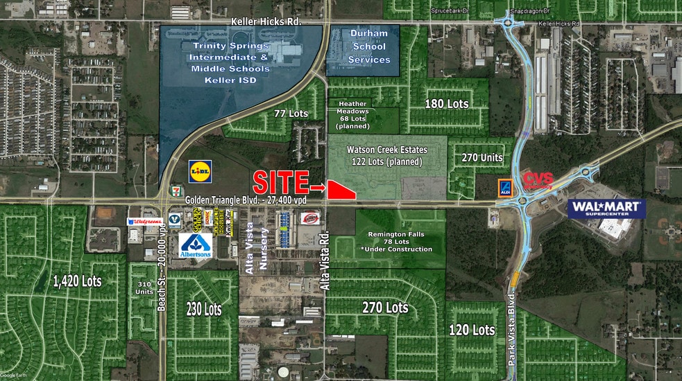 Nec Of Golden Triangle Boulevard & Alta Vista Rd, Fort Worth, TX for sale - Aerial - Image 1 of 1