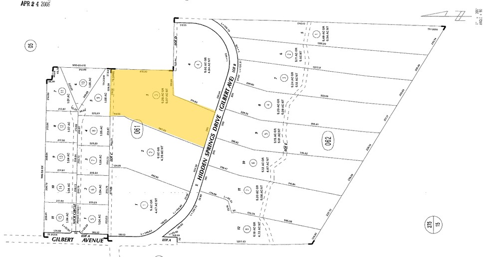 Hidden Springs Rd, Corona, CA for sale - Plat Map - Image 1 of 1