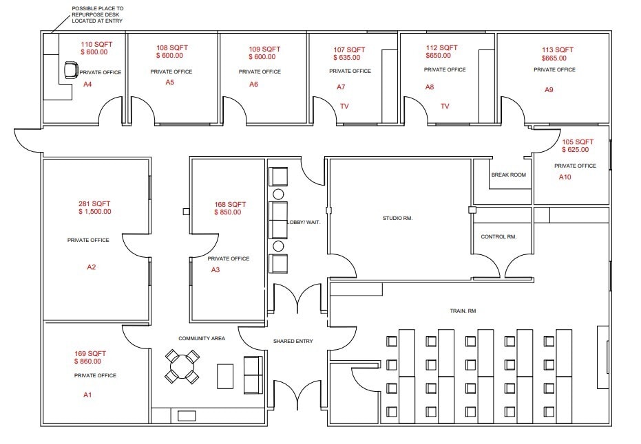 1415 E 17th St, Santa Ana, CA for lease Floor Plan- Image 1 of 1