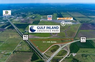 Highway 90 and Highway 99, Dayton, TX - AERIAL  map view