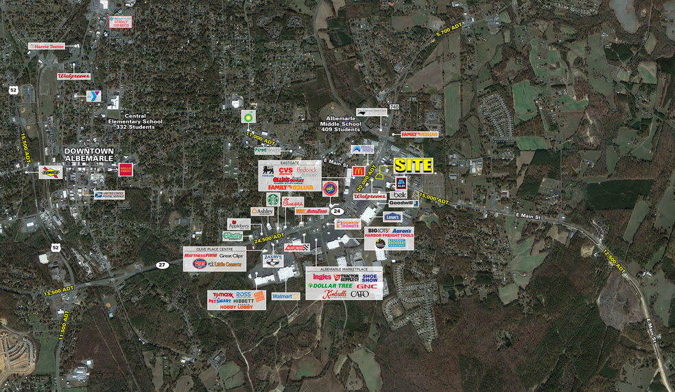 1910 Main Street, Albemarle, NC for lease - Aerial - Image 2 of 3