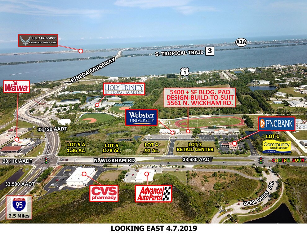 5561 N Wickham Rd, Melbourne, FL for sale Aerial- Image 1 of 1