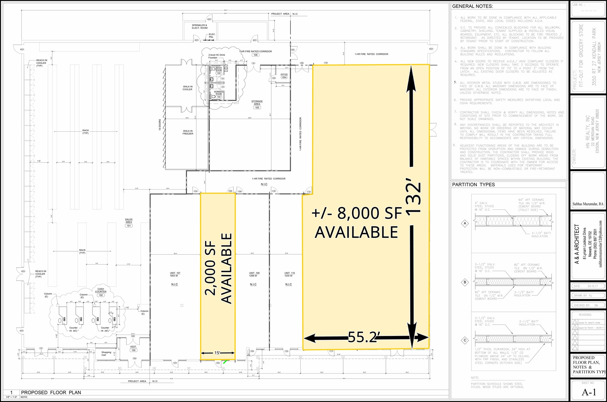 3550 Rt 27, Kendall Park, NJ for lease Floor Plan- Image 1 of 2