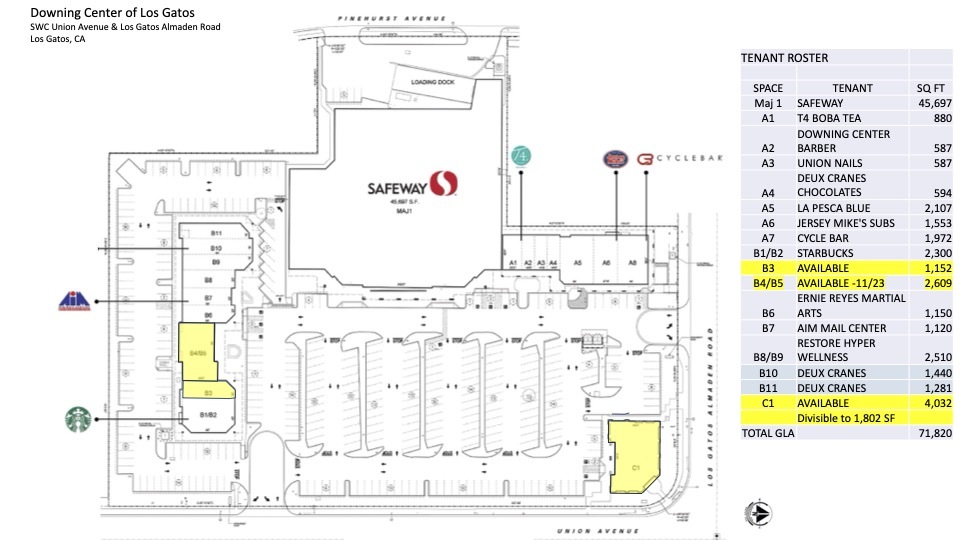 15525-15569 Union Ave, Los Gatos, CA for lease - Site Plan - Image 2 of 4