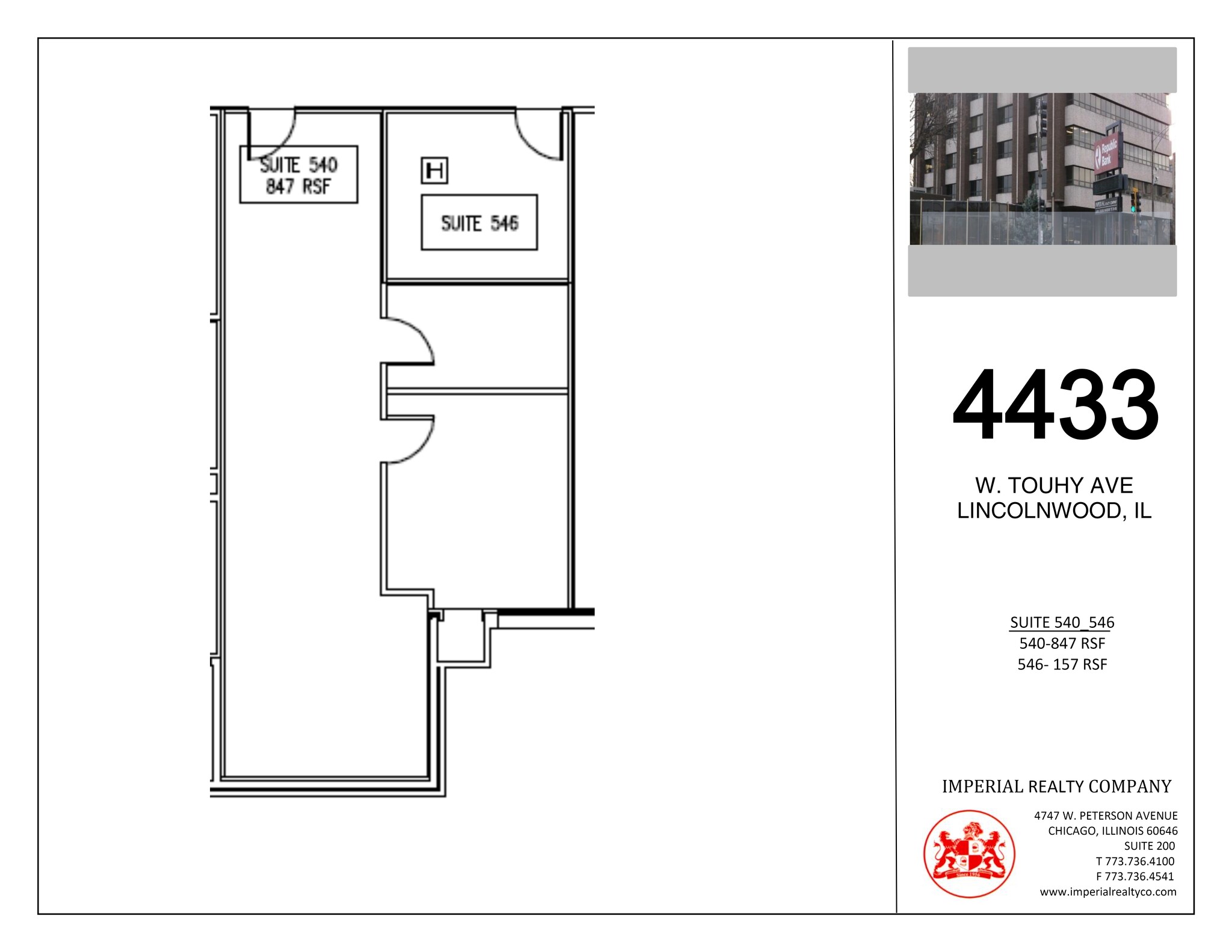 4433 W Touhy Ave, Lincolnwood, IL for lease Site Plan- Image 1 of 2