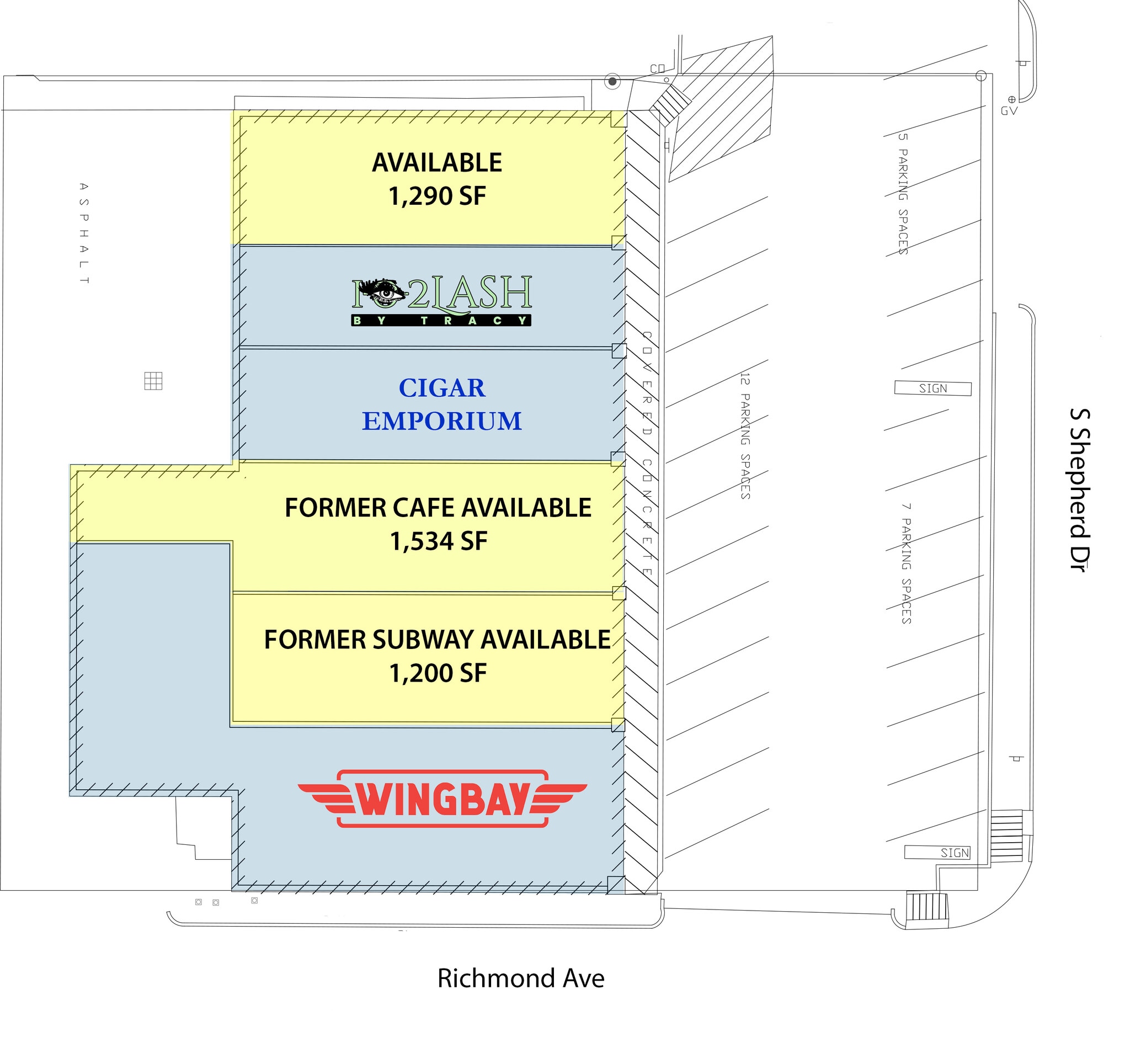 3514-3520 S Shepherd Dr, Houston, TX for lease Site Plan- Image 1 of 1