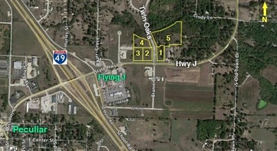 NE Twin Oaks Pkwy & J Hwy, Peculiar, MO - aerial  map view