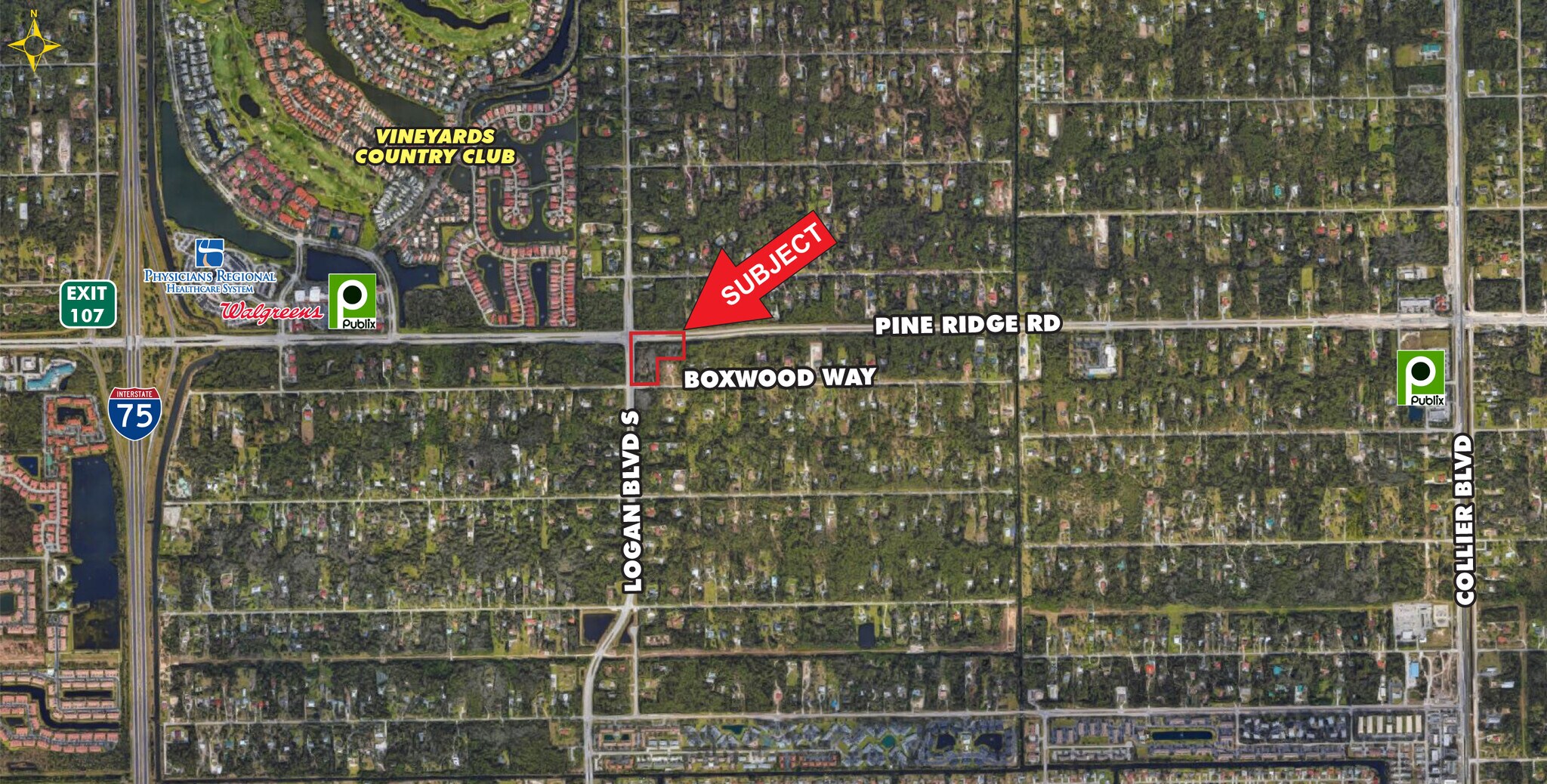Pine Ridge Rd, Naples, FL 34116 Signalized Hard Corner