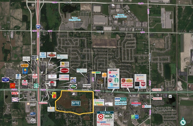 SWC Highway 50 & 104th Ave, Pleasant Prairie, WI for lease - Aerial - Image 2 of 3