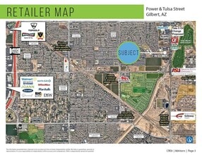 Power Road & Tulsa Street, Gilbert, AZ - AERIAL  map view