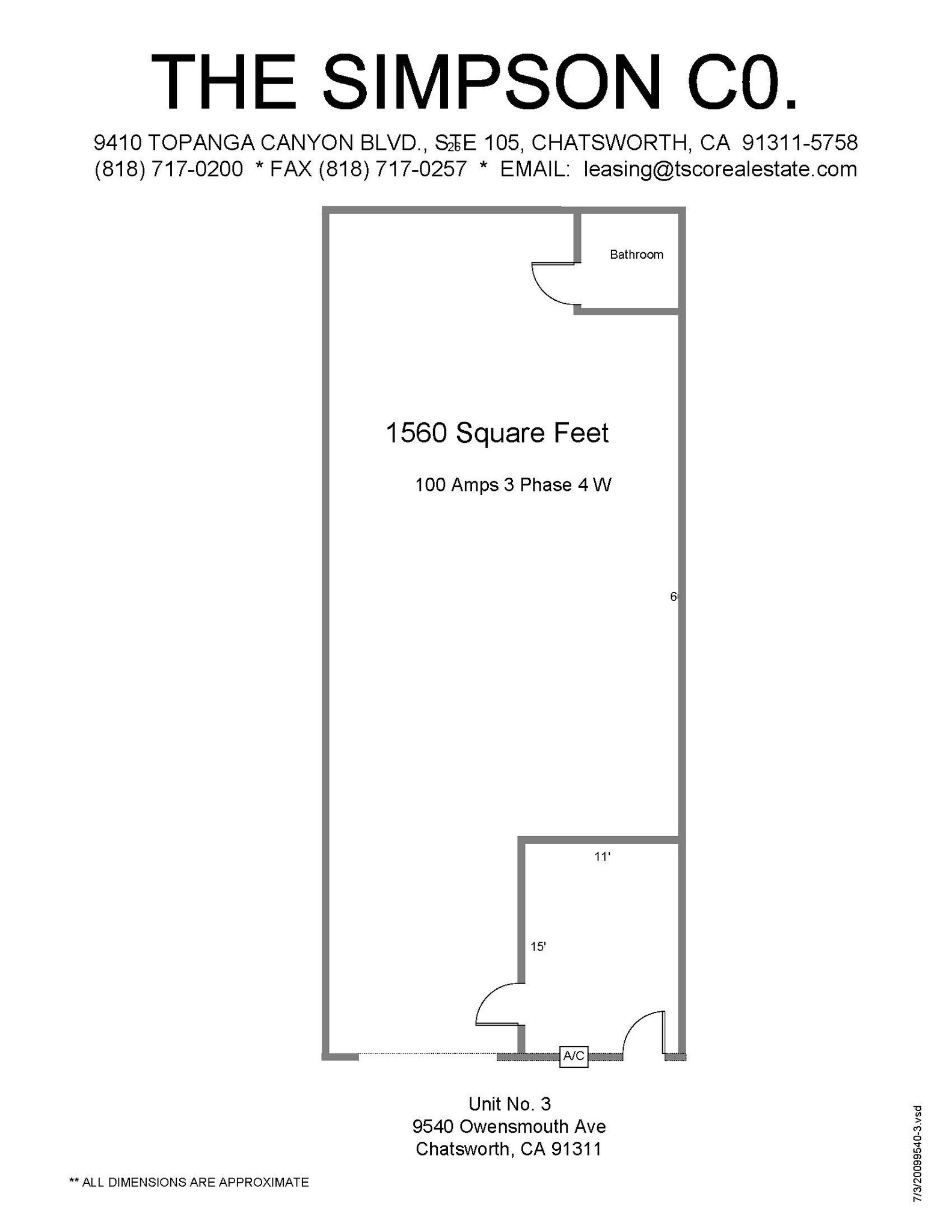 9530-9540 Owensmouth Ave, Chatsworth, CA for lease Floor Plan- Image 1 of 1