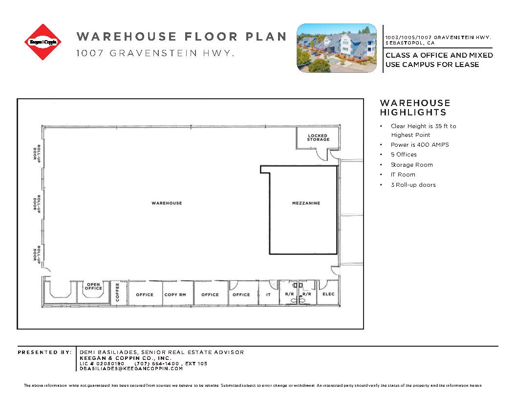 1007 Gravenstein Hwy, Sebastopol, CA for lease Floor Plan- Image 1 of 1