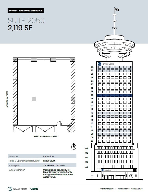 555 W Hastings St, Vancouver, BC for lease Floor Plan- Image 1 of 1