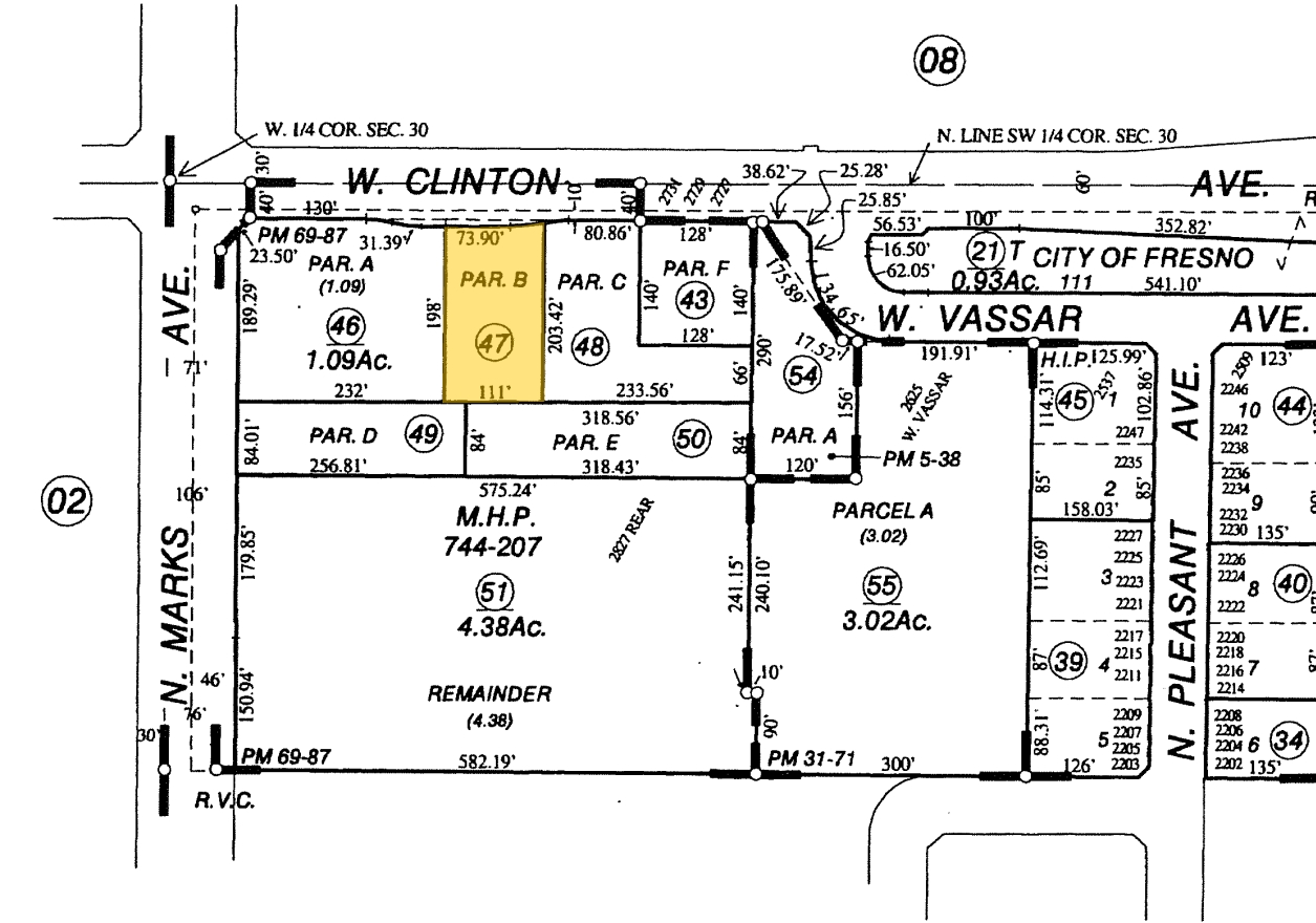 2827 W Clinton Ave, Fresno, CA for sale Plat Map- Image 1 of 2