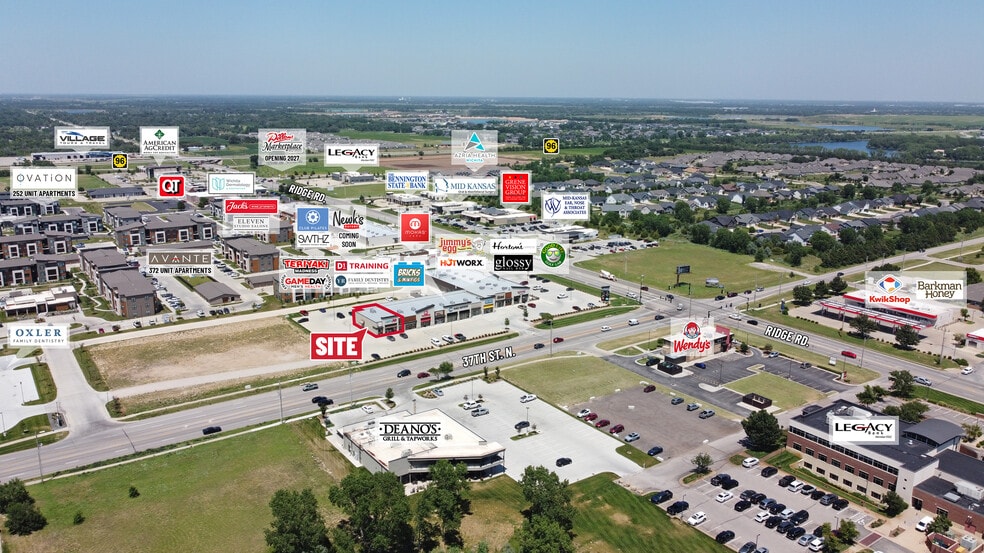 3801 N Ridge Rd, Wichita, KS for lease - Aerial - Image 2 of 2