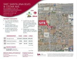 SWC SANTA ANA BLVD. & CEDAR AVE - Drive Through Restaurant