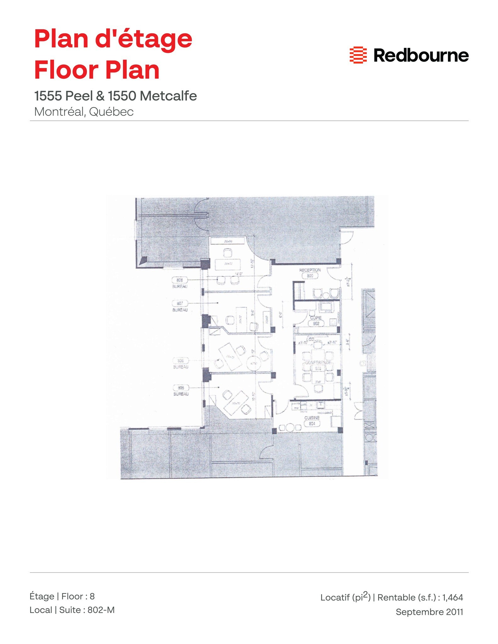 1555 St Peel, Montréal, QC for lease Site Plan- Image 1 of 1