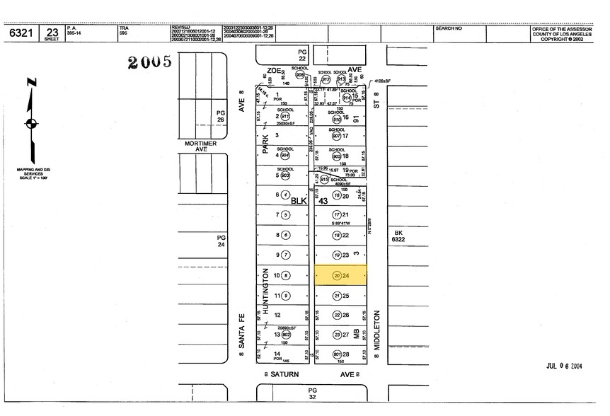 6803 Middleton St, Huntington Park, CA for sale - Plat Map - Image 2 of 2