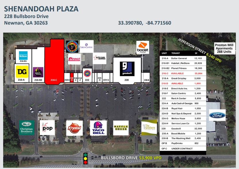 216-230 Bullsboro Dr, Newnan, GA for lease - Building Photo - Image 2 of 5