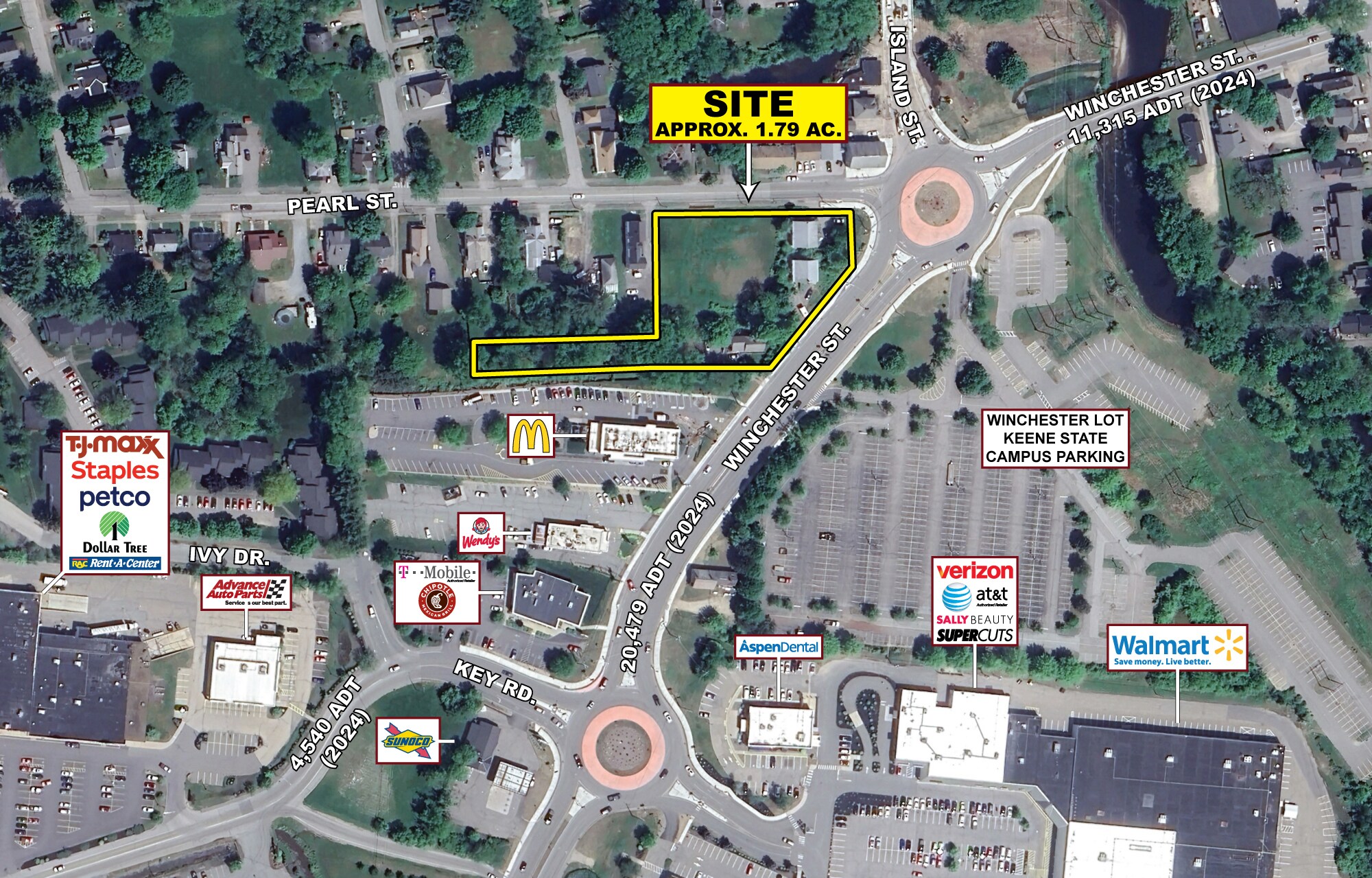 347-371 Pearl St, Keene, NH for lease Aerial- Image 1 of 2