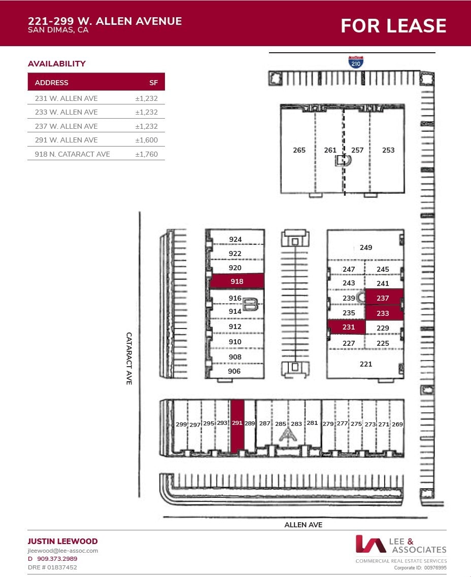 269-299 W Allen Ave, San Dimas, CA for lease Floor Plan- Image 1 of 1