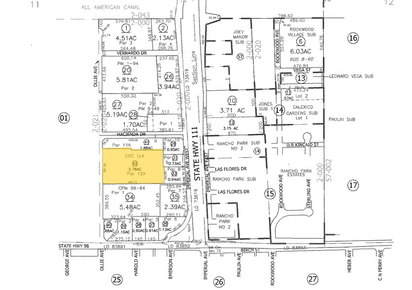 1407 Imperial Ave W, Calexico, CA for lease - Plat Map - Image 2 of 12