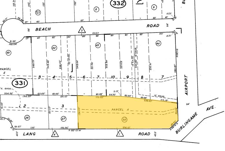 310-316 Lang Rd, Burlingame, CA for lease - Plat Map - Image 3 of 6