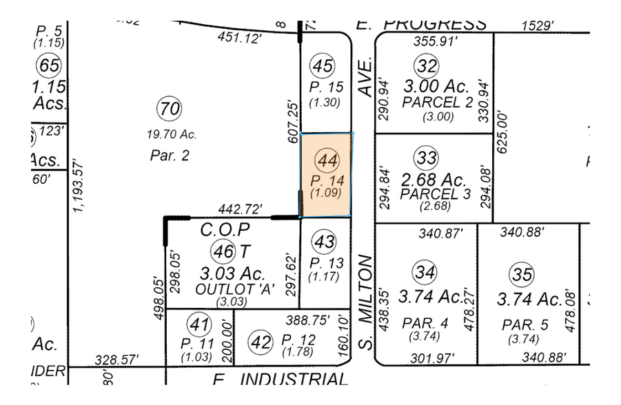 9225 S Milton Ave, Parlier, CA for lease - Plat Map - Image 2 of 3