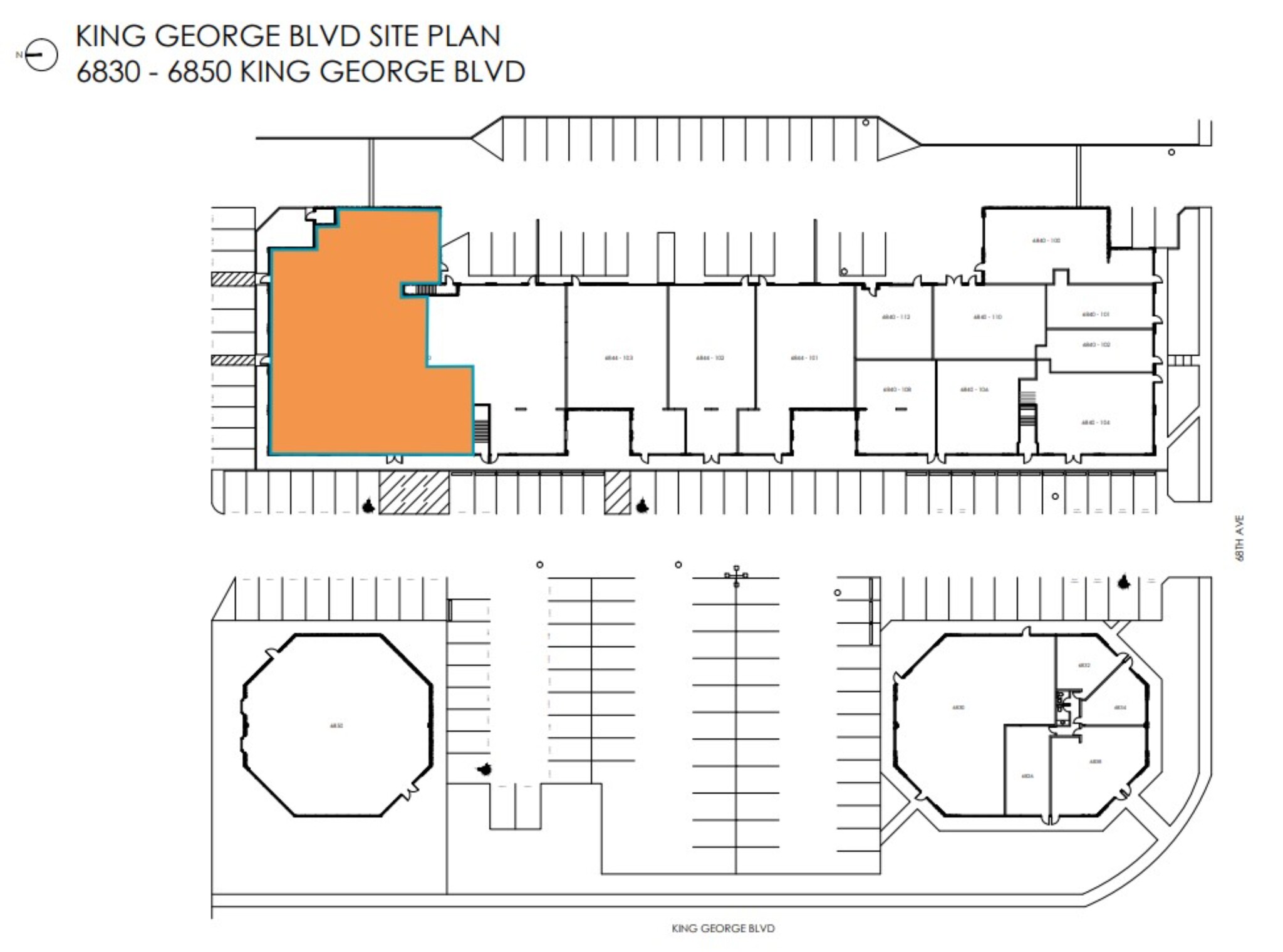 6830-6844 King George Hwy, Surrey, BC for lease Site Plan- Image 1 of 1