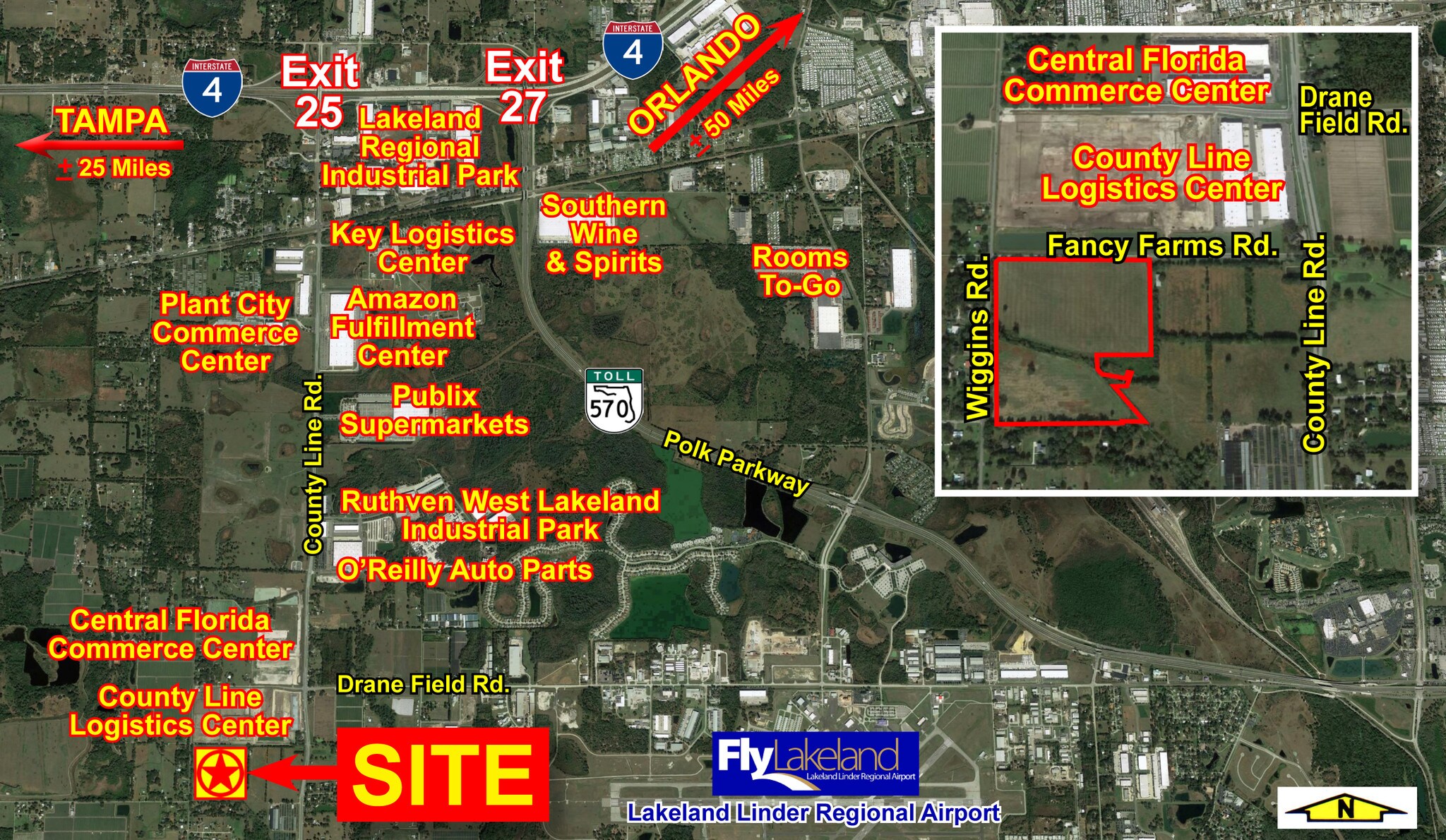 County Line Rd and I-4/Exit 25, Plant City, FL for sale Aerial- Image 1 of 1