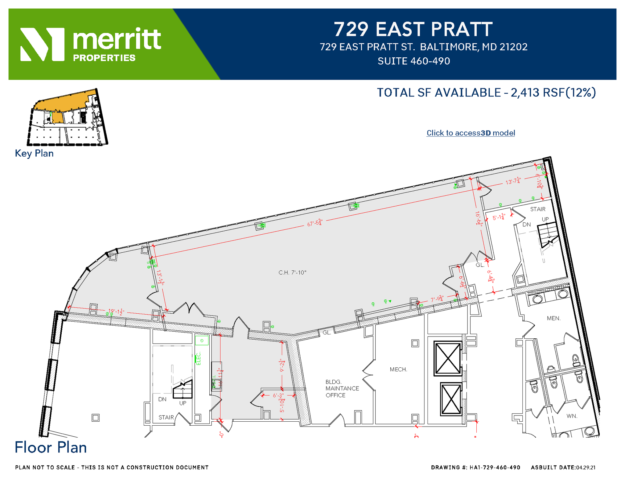 729 E Pratt St, Baltimore, MD for lease Floor Plan- Image 1 of 1