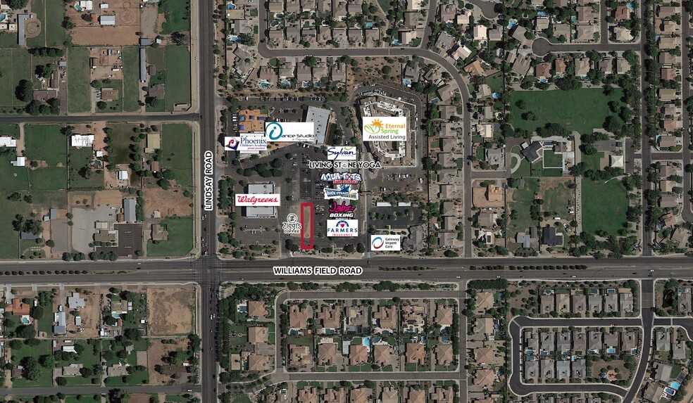 NE Lindsay Rd & Williams Field Rd, Gilbert, AZ for lease - Aerial - Image 1 of 3