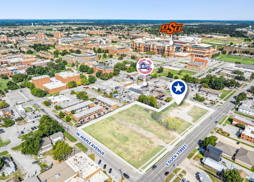 SWC of S. Duck Street & W. Elm Avenue, Stillwater, OK for sale - Aerial - Image 1 of 4