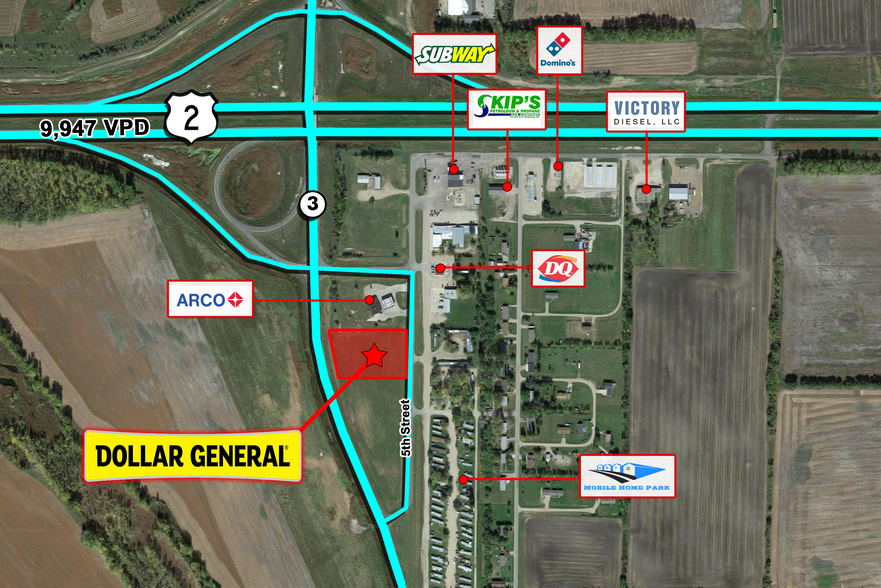202 5th St, Emerado, ND for sale - Aerial - Image 3 of 3