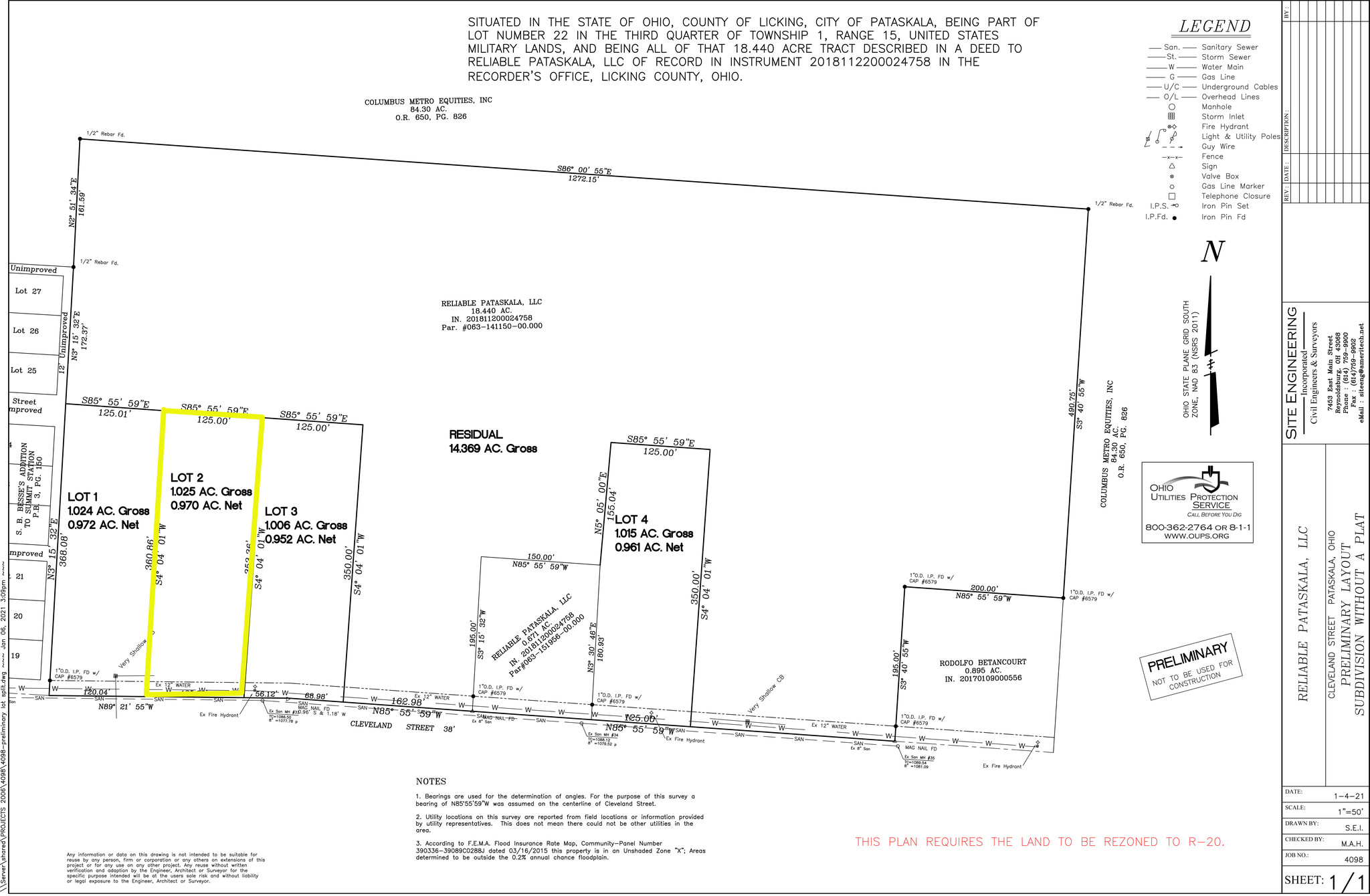 Cleveland Road SW, Pataskala, OH for sale Plat Map- Image 1 of 1