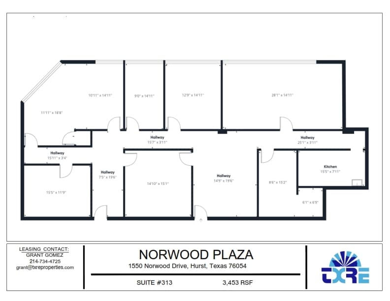 1550 Norwood Dr, Hurst, TX for lease Floor Plan- Image 1 of 1