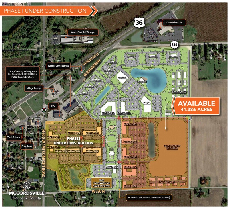 US 36 & Mt Comfort Rd, Mccordsville, IN 46055 Land for Sale