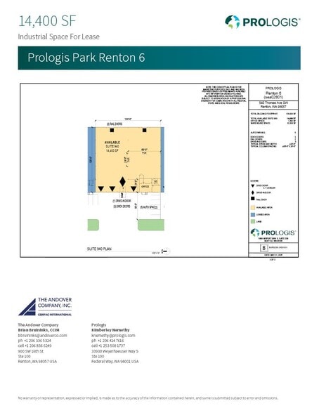 710-1040 Thomas Ave SW, Renton, WA for lease - Floor Plan - Image 3 of 9