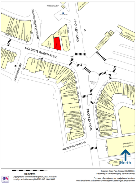 2-2B Golders Green Rd, London for sale - Goad Map - Image 3 of 3