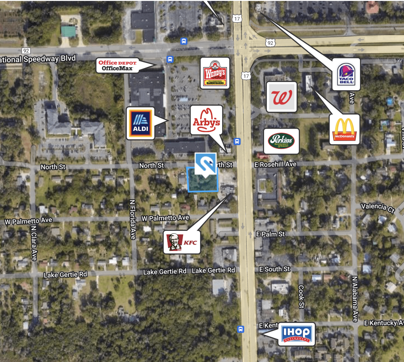 N Street & N Woodland Blvd, Deland, FL for sale Aerial- Image 1 of 3