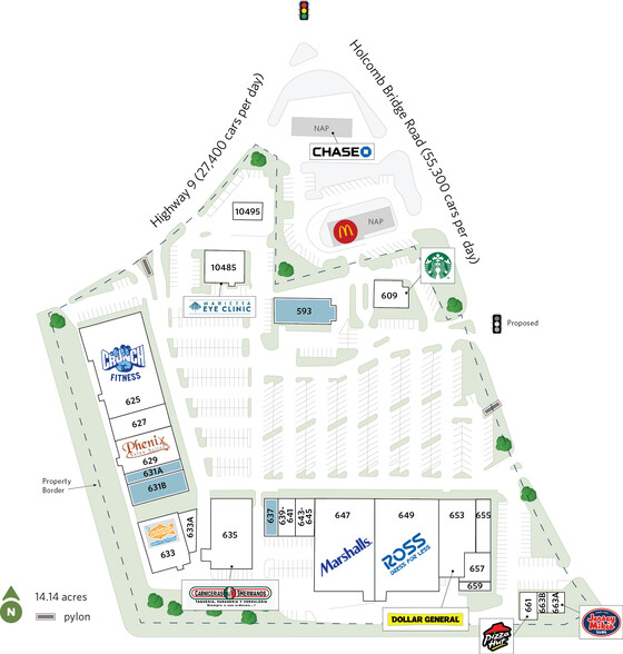 593-659 Holcomb Bridge Rd, Roswell, GA for lease - Site Plan - Image 1 of 16